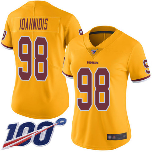Washington Redskins Limited Gold Women Matt Ioannidis Jersey NFL Football #98 100th Season Rush